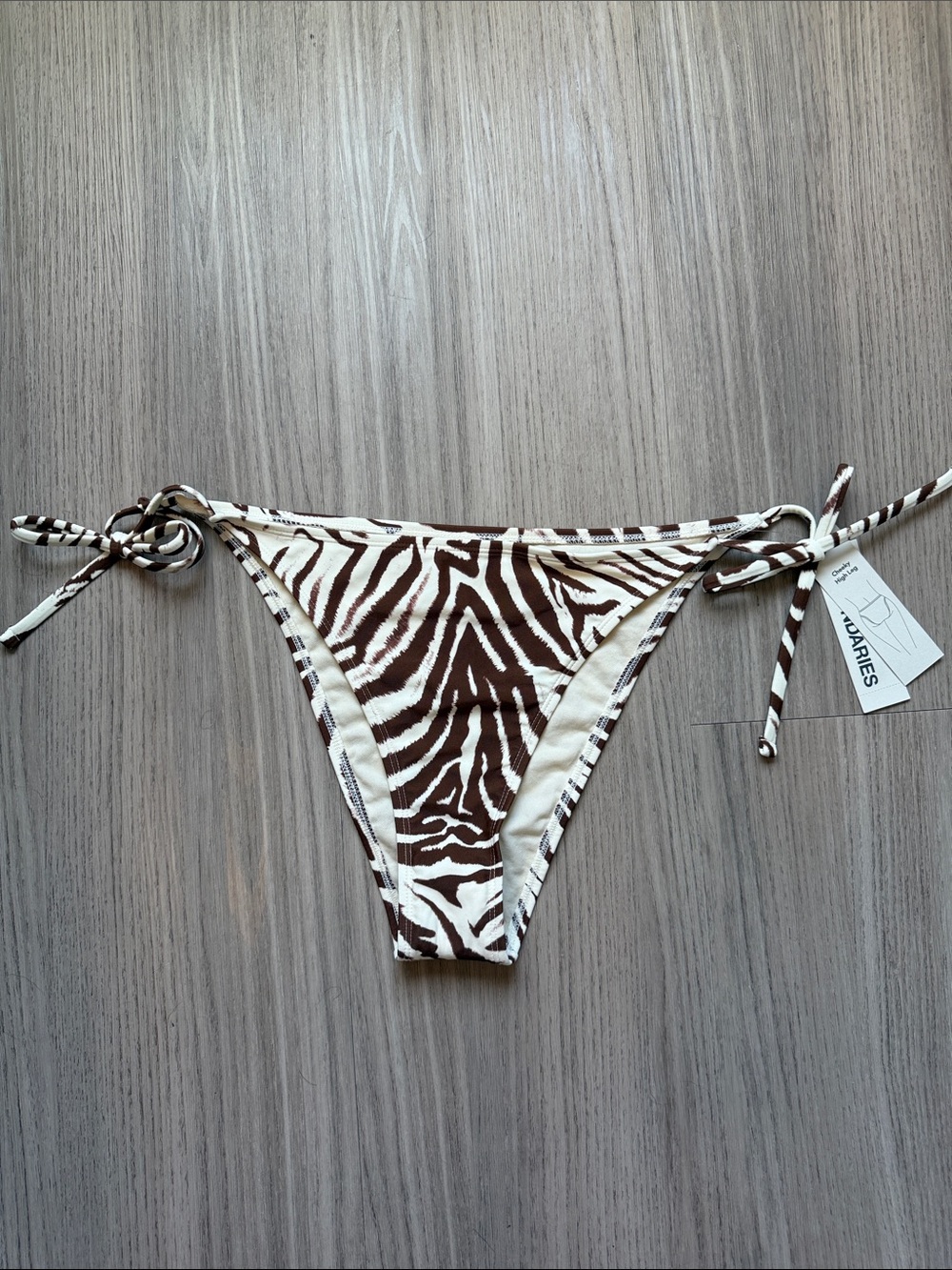 Zebra Print Tie-Side Bikini Bottoms